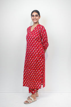 Block print kurta set